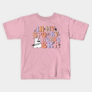 Spooky Nicu Nurse Halloween Ghost In My Spooky Nurse Era Kids T-Shirt